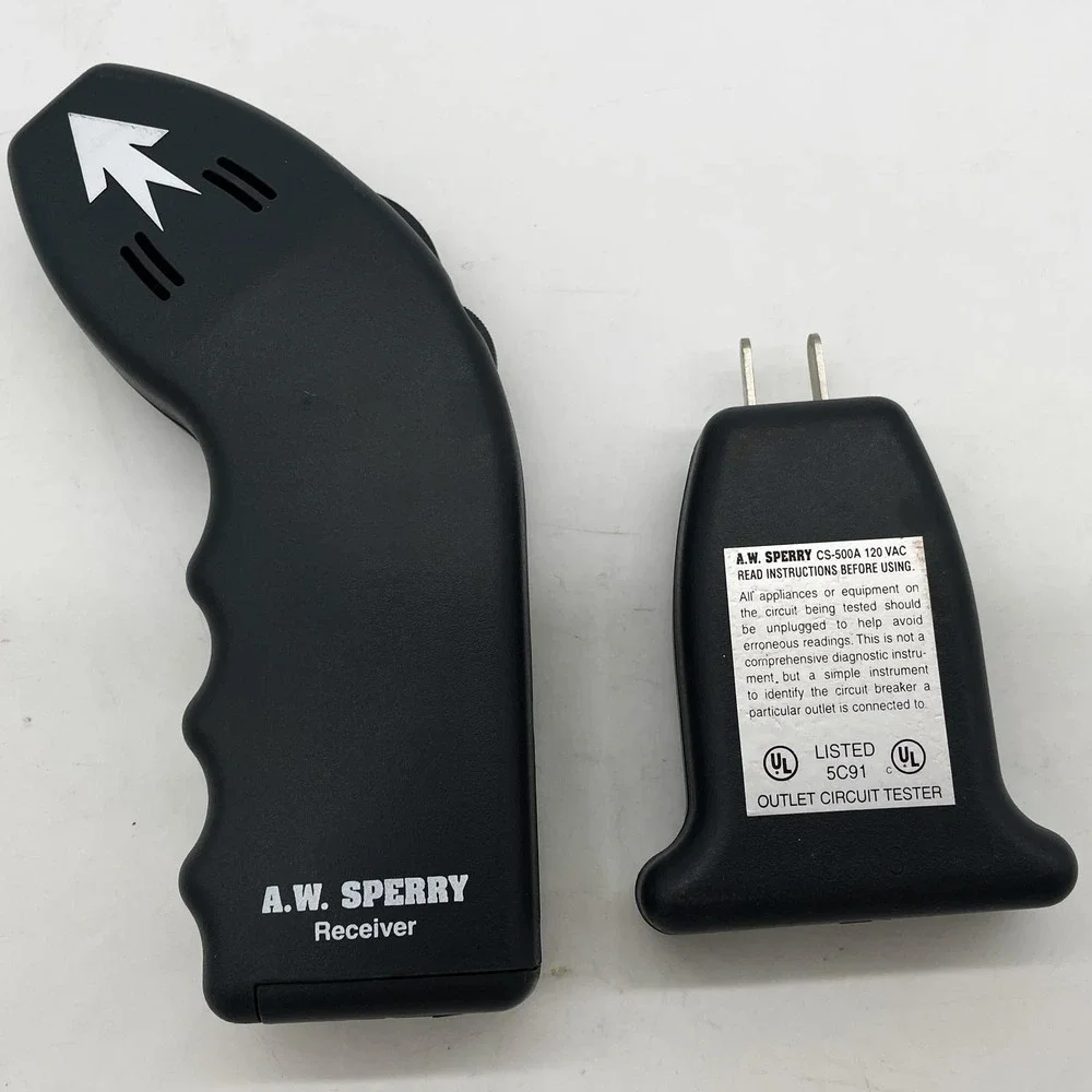 Vtg AW Sperry Outlet Circuit Tester Green Transmitter Receiver 120V CS-500A
